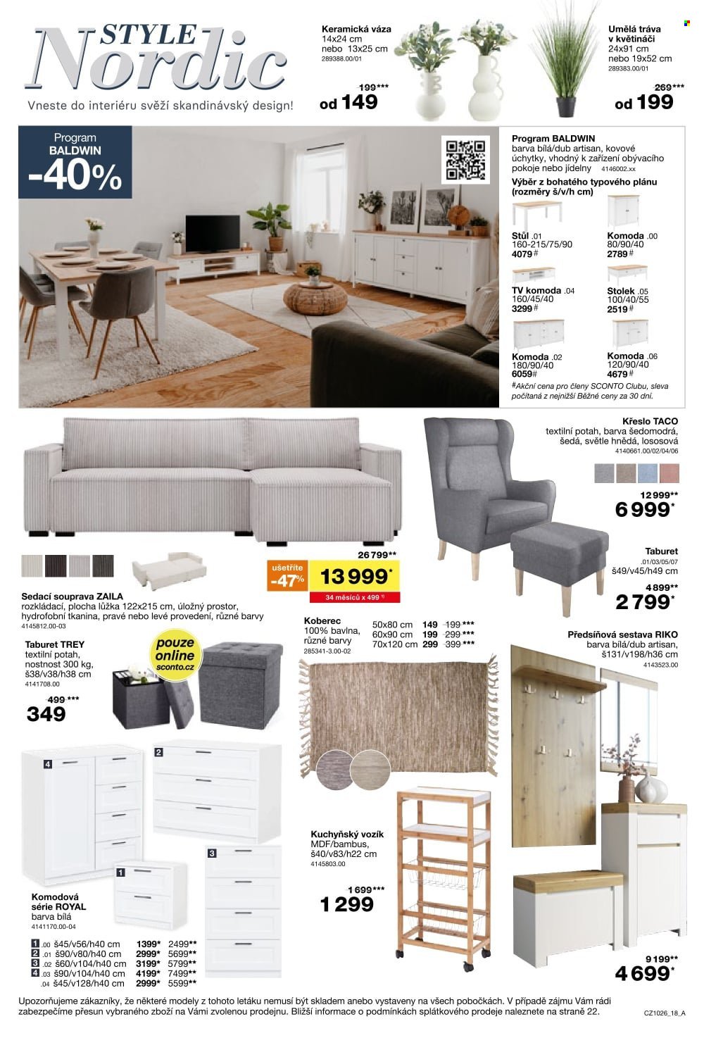 SCONTO NÁBYTEK leták - -40% na ložnice, postele, matrace, rošty, šatní skříně, komody, noční stolky