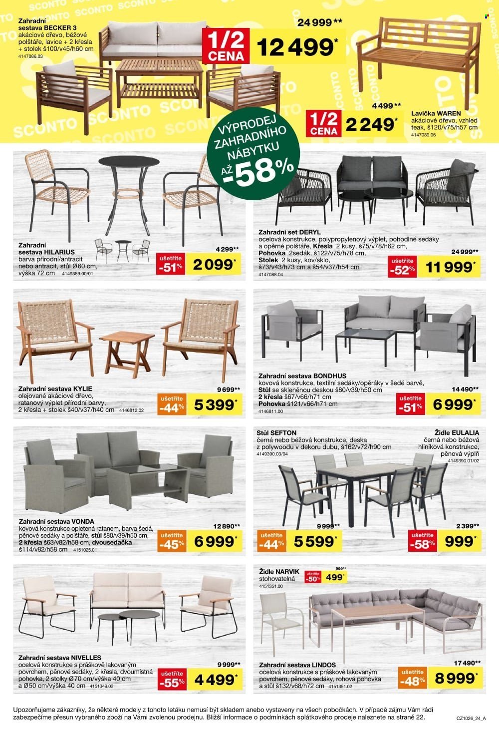 SCONTO NÁBYTEK leták - -40% na ložnice, postele, matrace, rošty, šatní skříně, komody, noční stolky