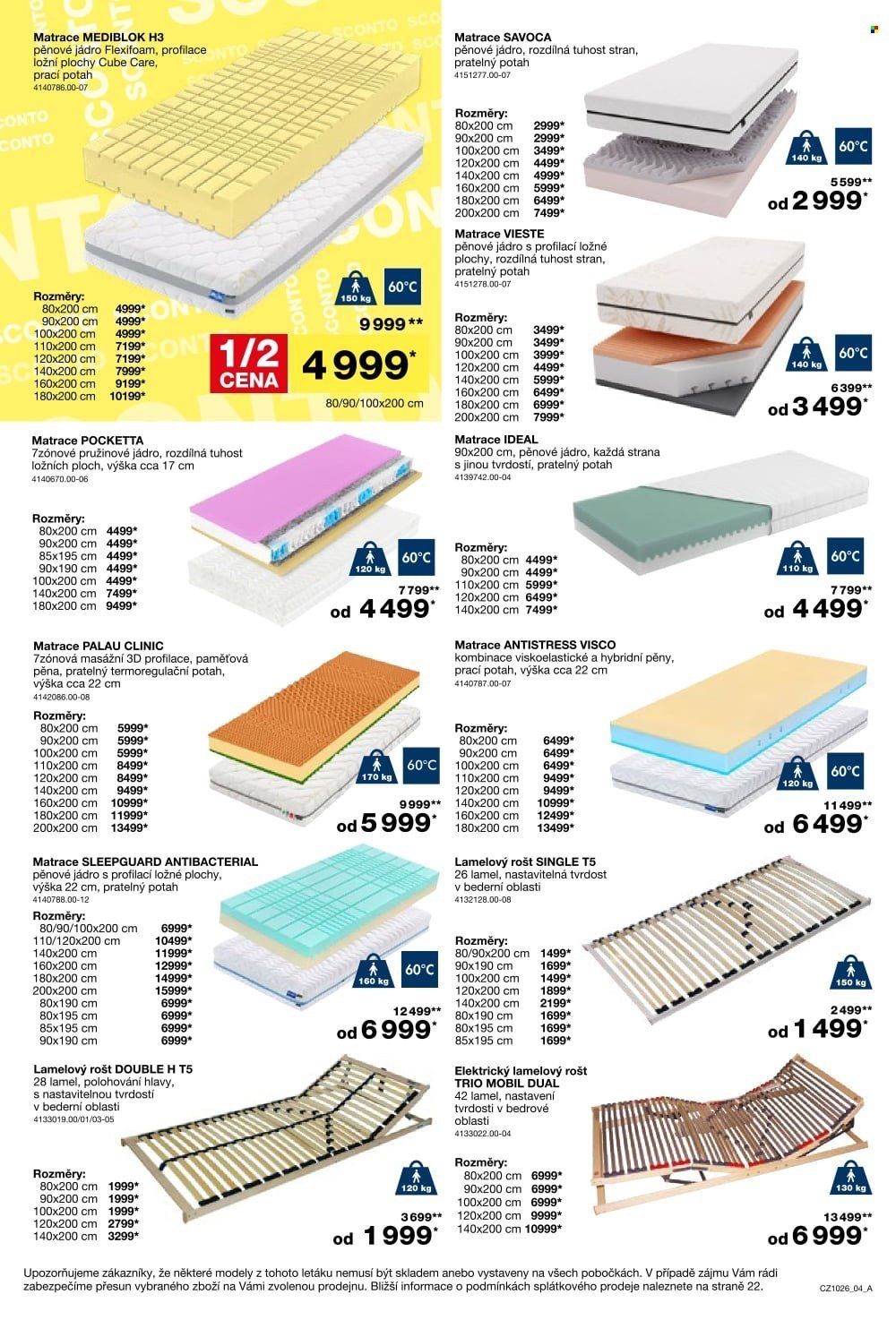 SCONTO NÁBYTEK leták - -40% na ložnice, postele, matrace, rošty, šatní skříně, komody, noční stolky
