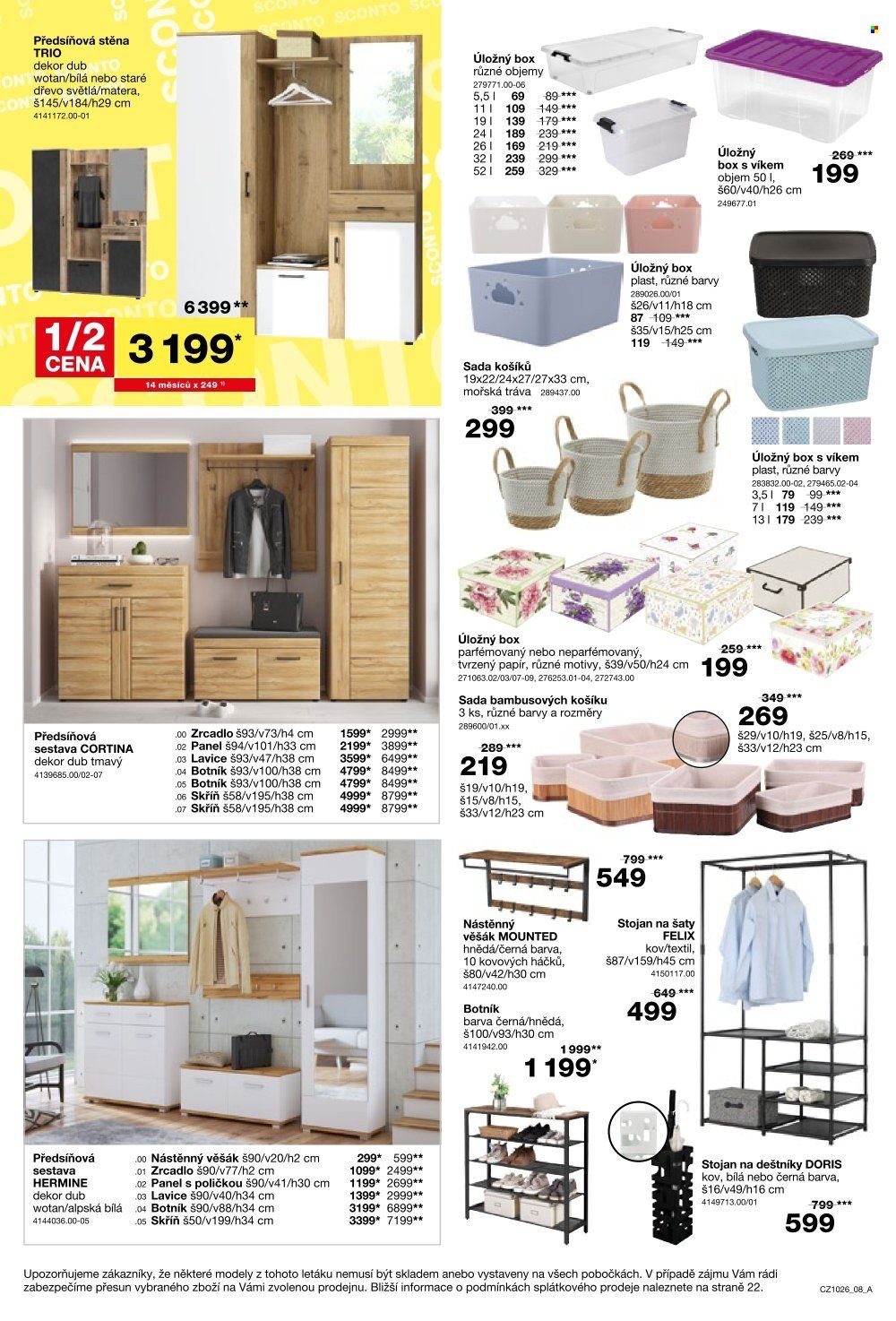 SCONTO NÁBYTEK leták - -40% na ložnice, postele, matrace, rošty, šatní skříně, komody, noční stolky