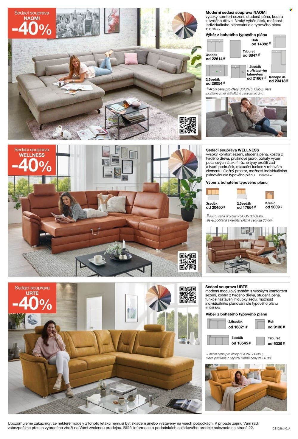 SCONTO NÁBYTEK leták - -40% na ložnice, postele, matrace, rošty, šatní skříně, komody, noční stolky