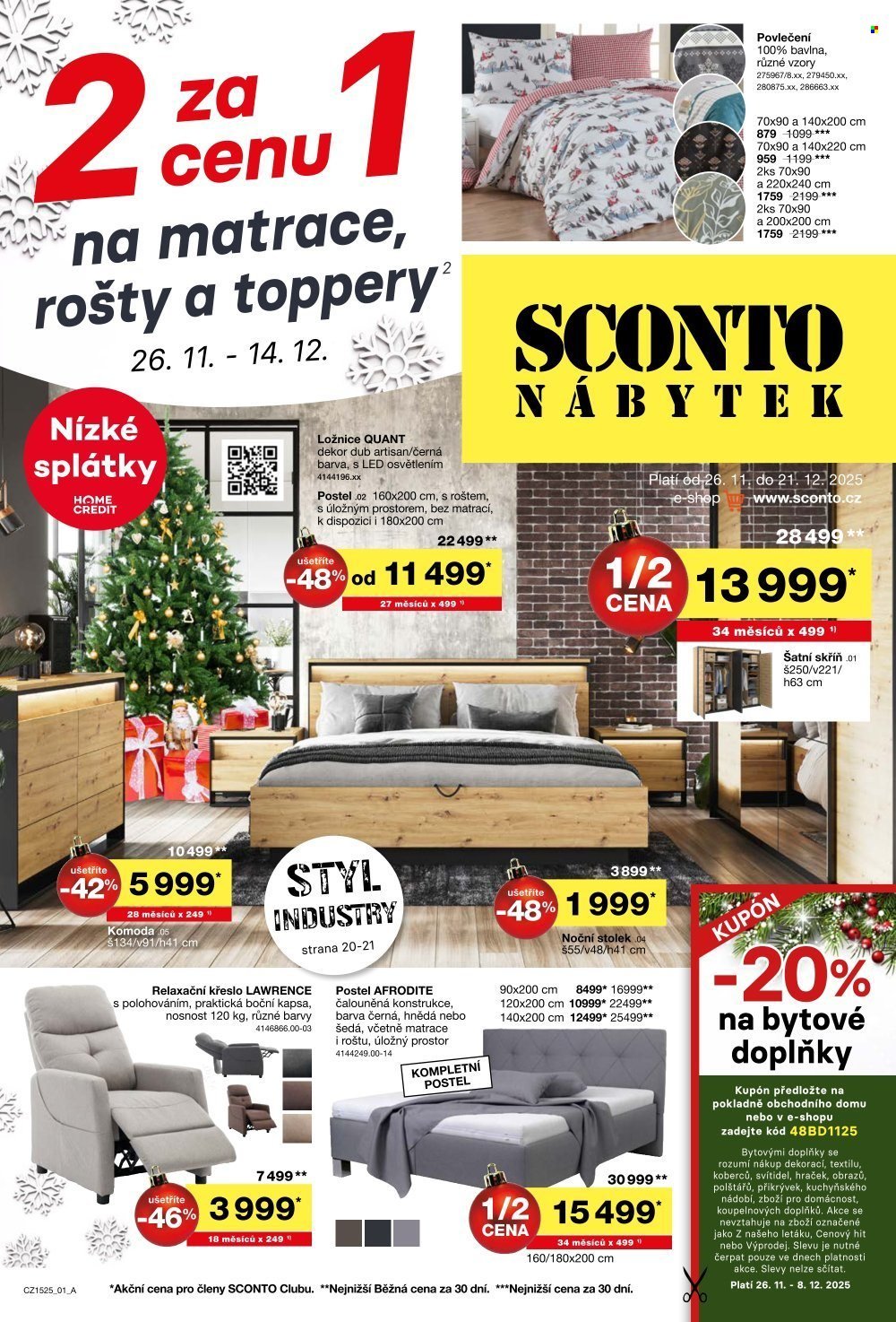 SCONTO NÁBYTEK leták - 2 za cenu 1 na matrace, rošty a toppery (2025-11-26 - 2025-12-21)