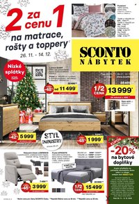 SCONTO NÁBYTEK leták - 2 za cenu 1 na matrace, rošty a toppery (2025-11-26 - 2025-12-21)