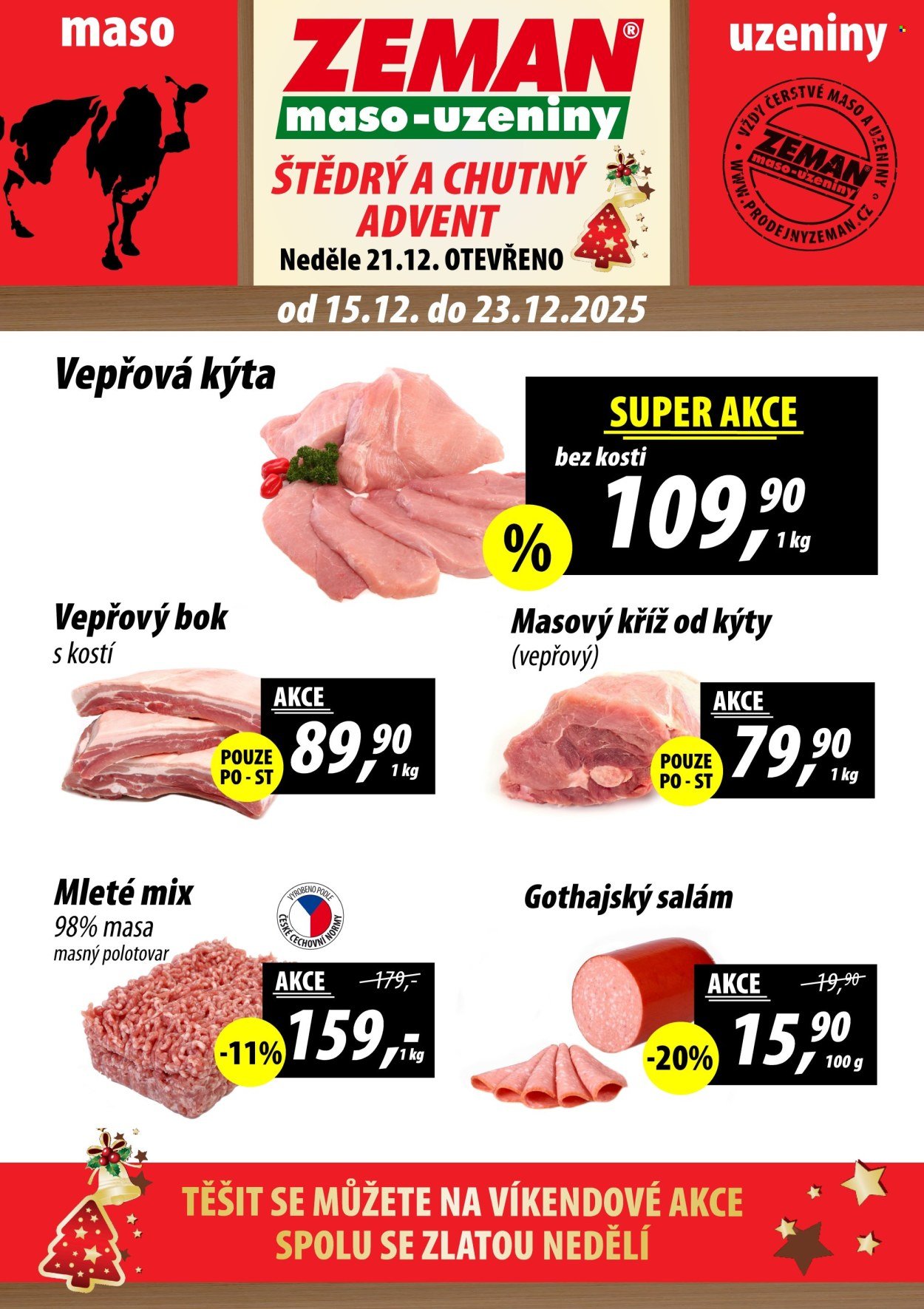 ZEMAN MASO-UZENINY leták - Od pondělí 15.12.2025 (2025-12-15 - 2025-12-23)