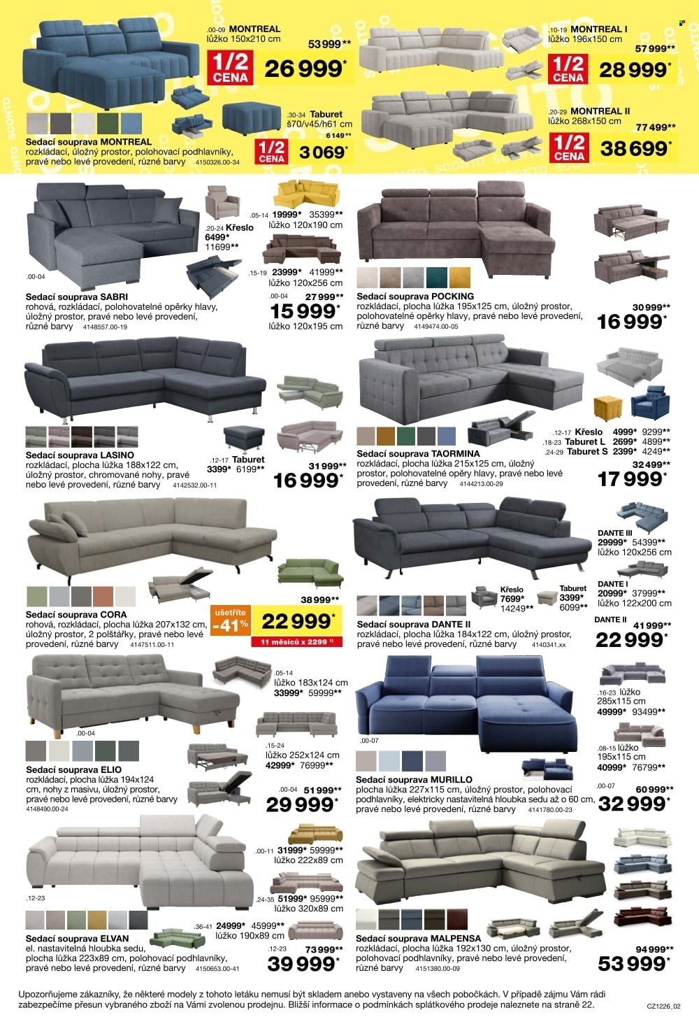 SCONTO NÁBYTEK leták - -40% na sedací soupravy, pohovky, křesla