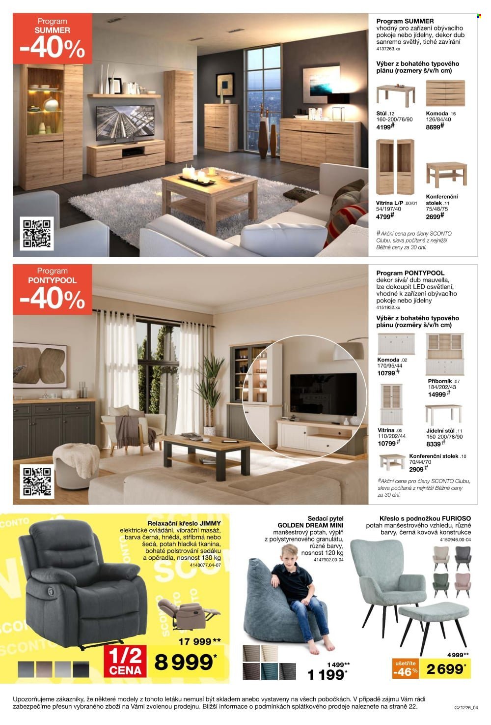 SCONTO NÁBYTEK leták - -40% na sedací soupravy, pohovky, křesla