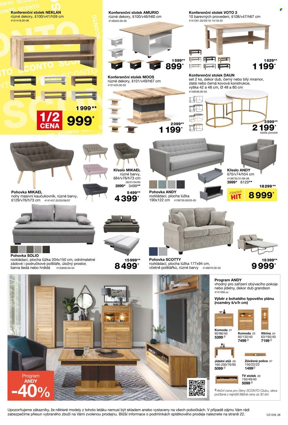 SCONTO NÁBYTEK leták - -40% na sedací soupravy, pohovky, křesla