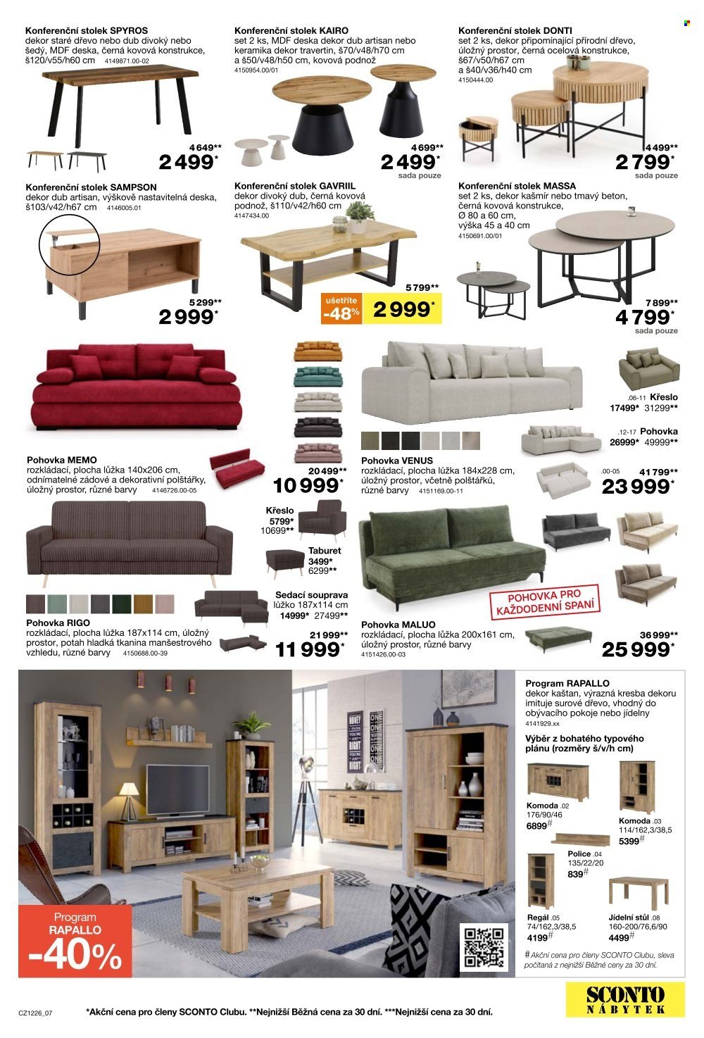 SCONTO NÁBYTEK leták - -40% na sedací soupravy, pohovky, křesla