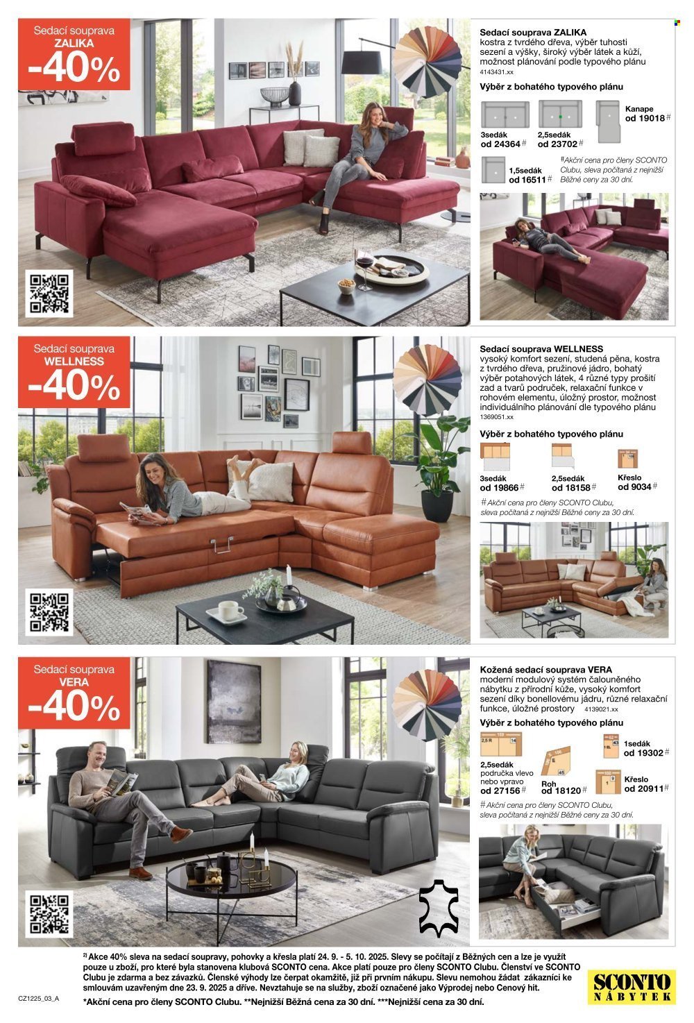 SCONTO NÁBYTEK leták - -40% na sedací soupravy, pohovky, křesla (2025-09-24 - 2025-10-14)