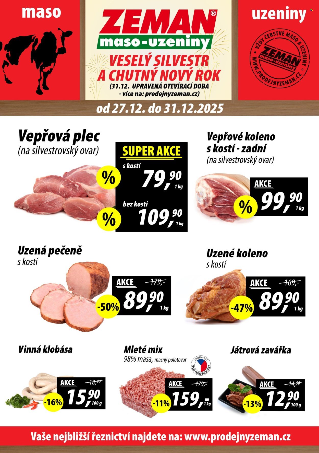 ZEMAN MASO-UZENINY leták - Od soboty 27.12.2025 (2025-12-27 - 2025-12-31)