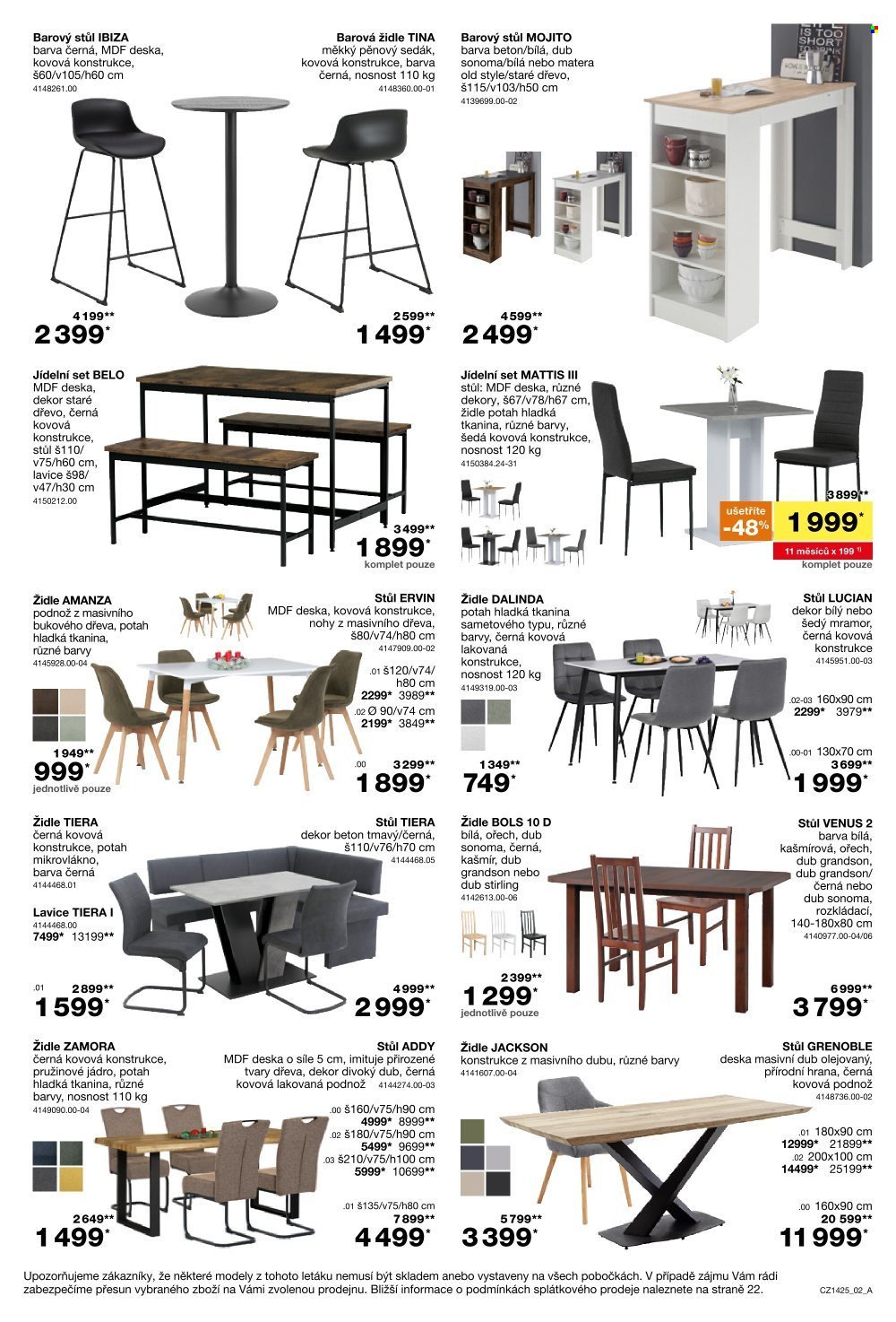SCONTO NÁBYTEK leták - -40% na jídelní stoly a židle (2025-11-05 - 2025-11-25)