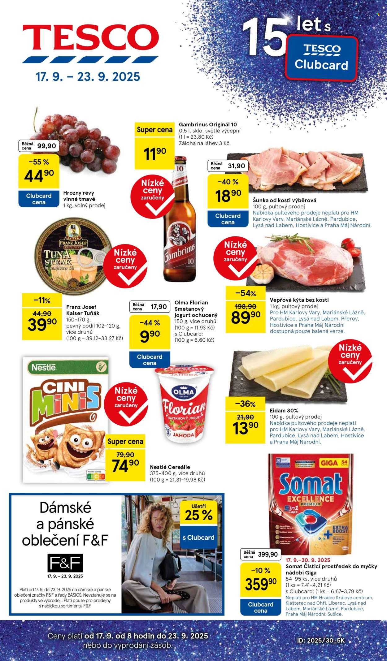 TESCO leták - 15 let s Clubcard (2025-09-17 - 2025-09-23)