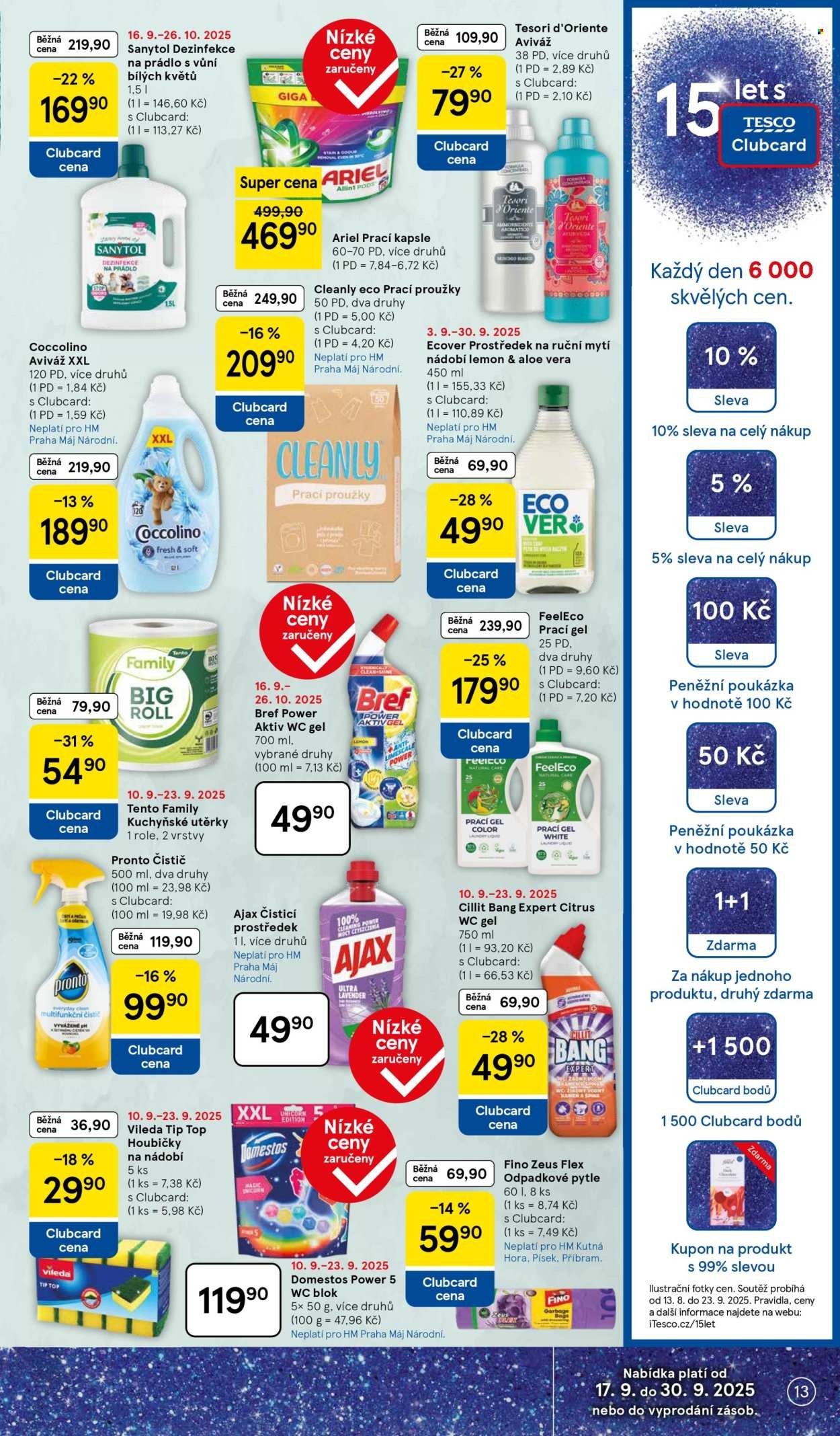 TESCO leták - 15 let s Clubcard (2025-09-17 - 2025-09-23)