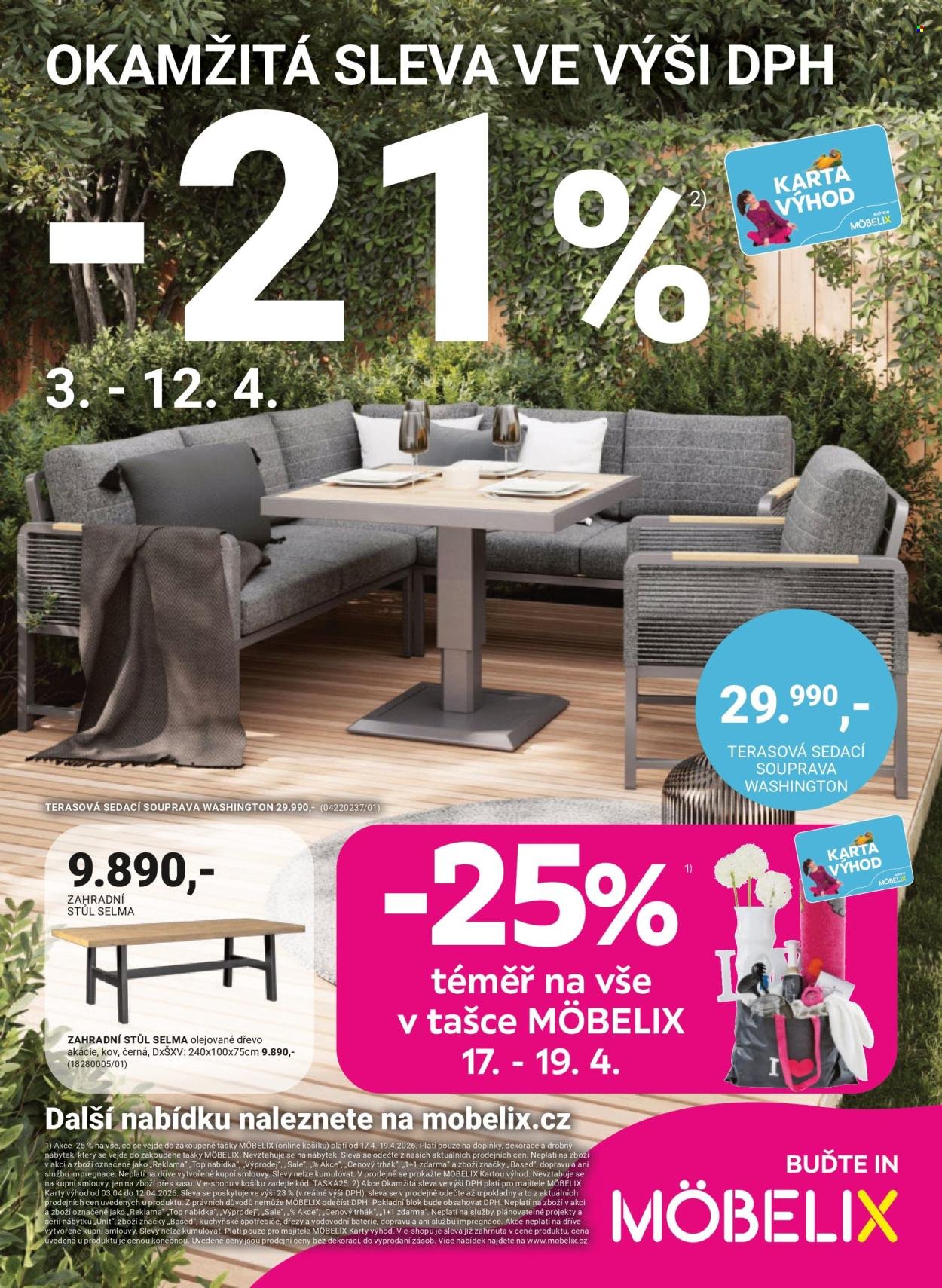 MÖBELIX leták - Okamžitá sleva ve výši DPH -21% (2026-04-06 - 2026-05-10)