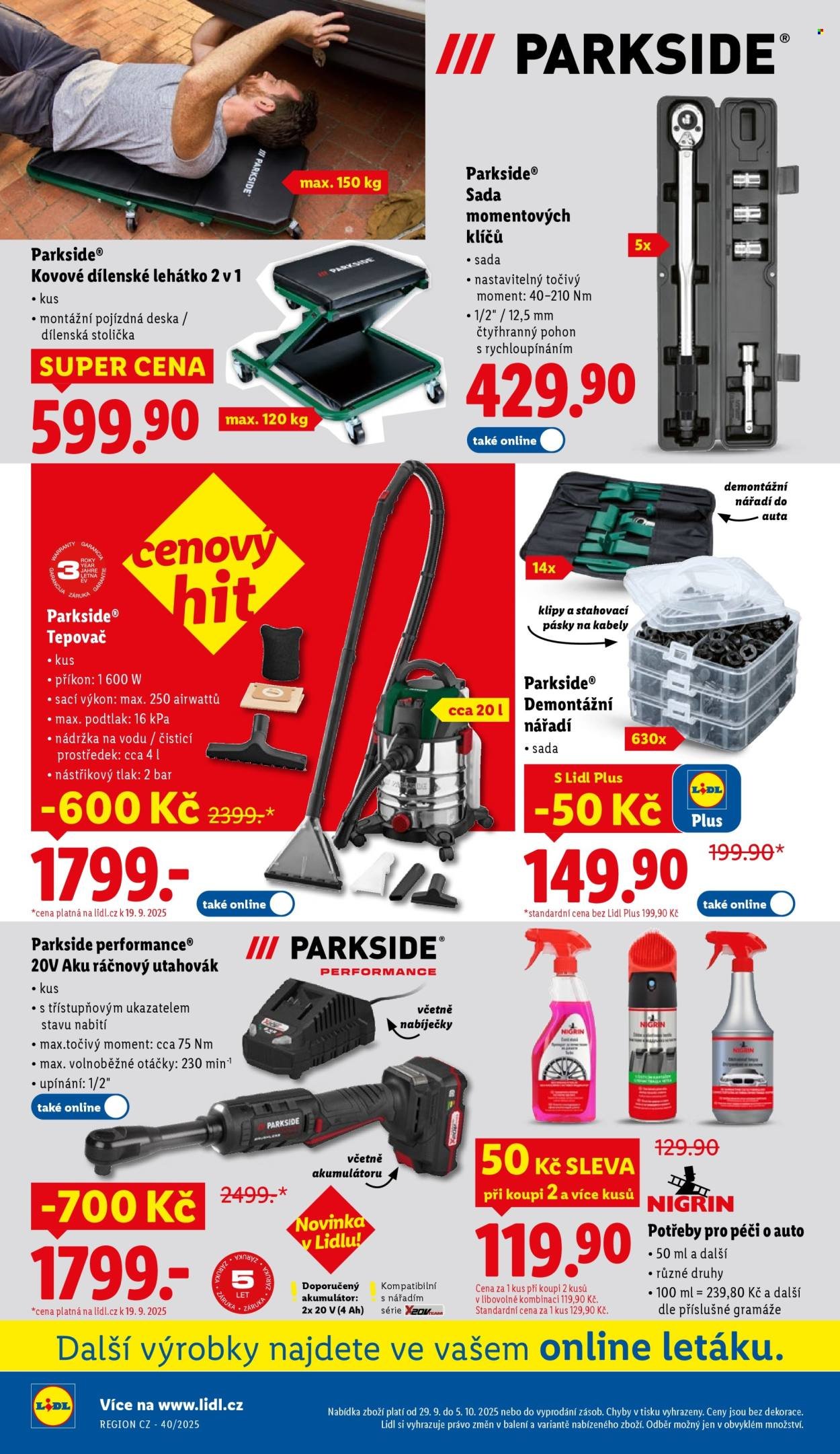 LIDL leták - Spotřební zboží (2025-09-29 - 2025-10-05)