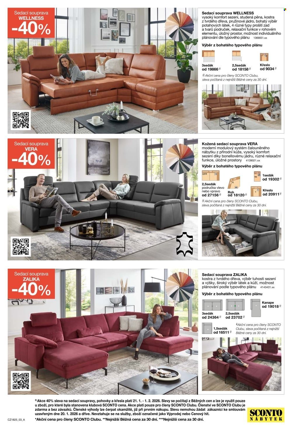 SCONTO NÁBYTEK leták - -40% na sedací soupravy, pohovky, křesla (2026-01-21 - 2026-02-10)