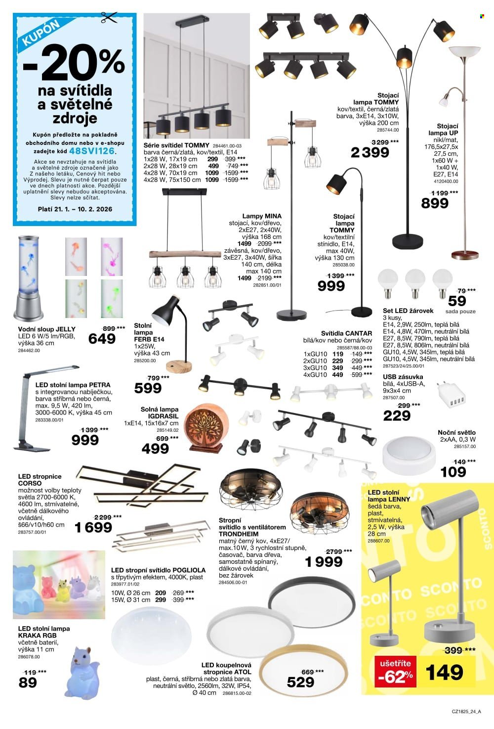 SCONTO NÁBYTEK leták - -40% na sedací soupravy, pohovky, křesla (2026-01-21 - 2026-02-10)