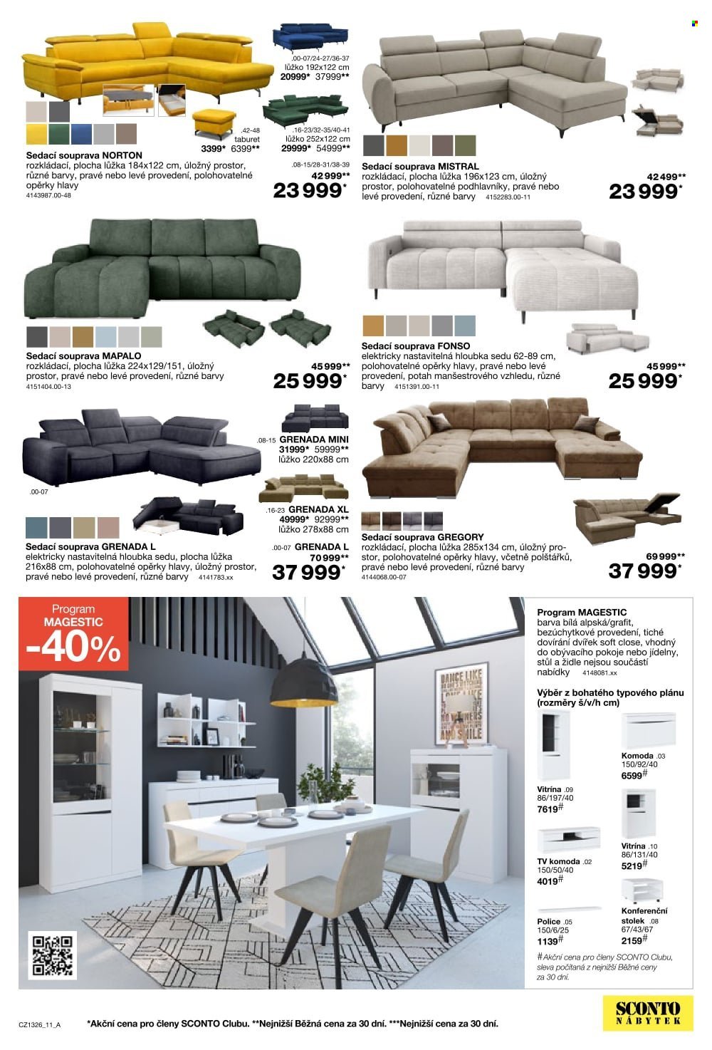 SCONTO NÁBYTEK leták - -40% na ložnice, postele, matrace, rošty, šatní skříně, komody, noční stolky