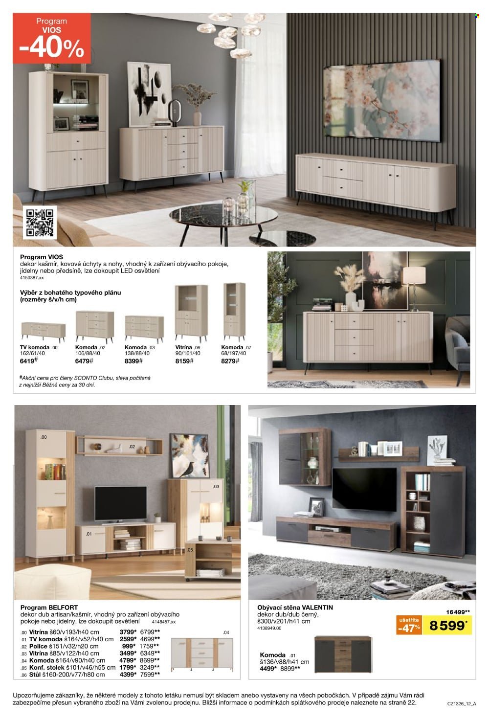 SCONTO NÁBYTEK leták - -40% na ložnice, postele, matrace, rošty, šatní skříně, komody, noční stolky