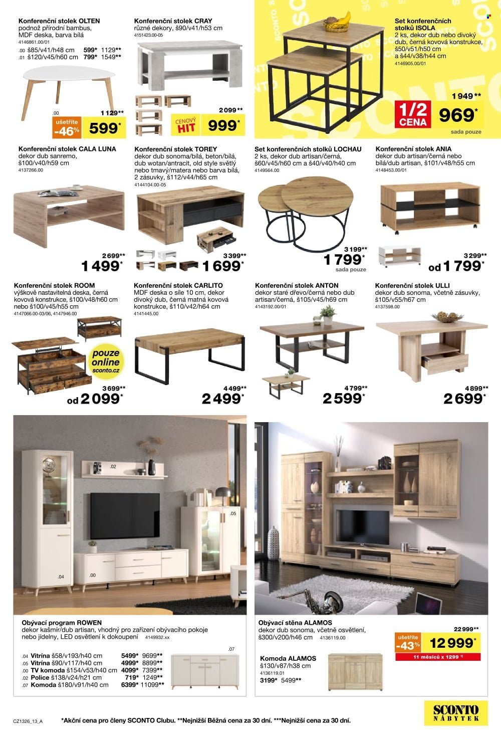 SCONTO NÁBYTEK leták - -40% na ložnice, postele, matrace, rošty, šatní skříně, komody, noční stolky