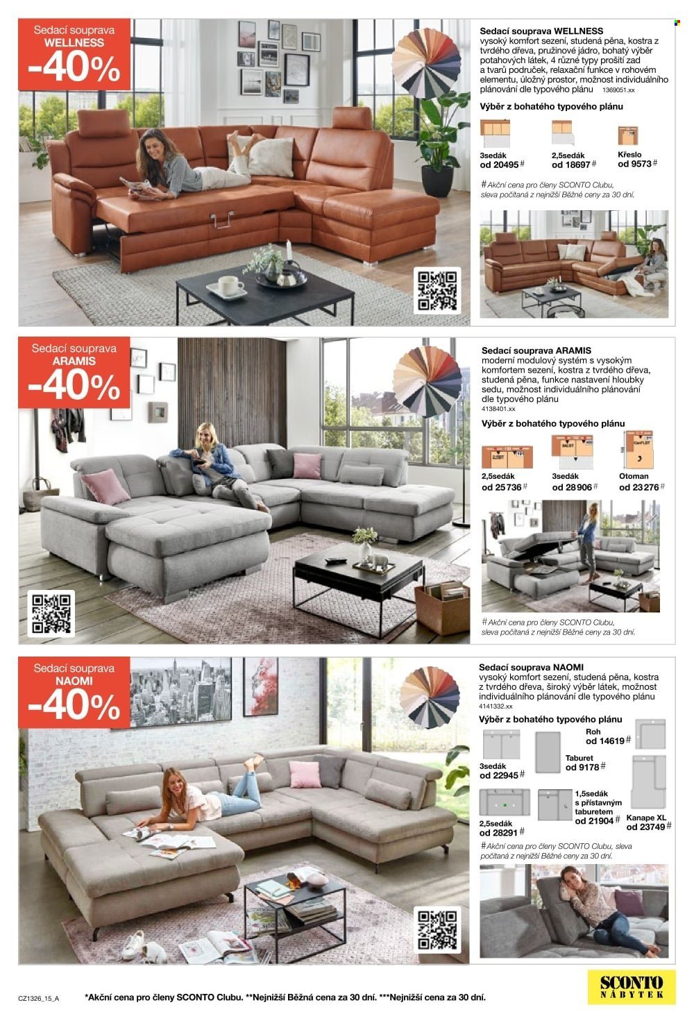 SCONTO NÁBYTEK leták - -40% na ložnice, postele, matrace, rošty, šatní skříně, komody, noční stolky