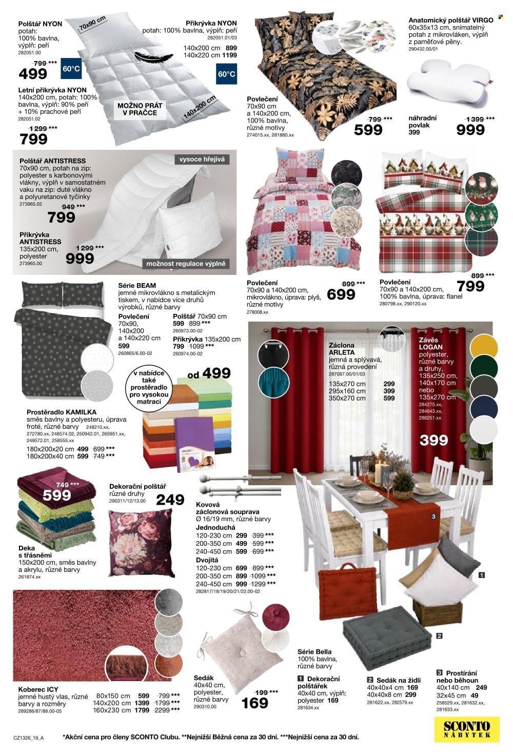 SCONTO NÁBYTEK leták - -40% na ložnice, postele, matrace, rošty, šatní skříně, komody, noční stolky