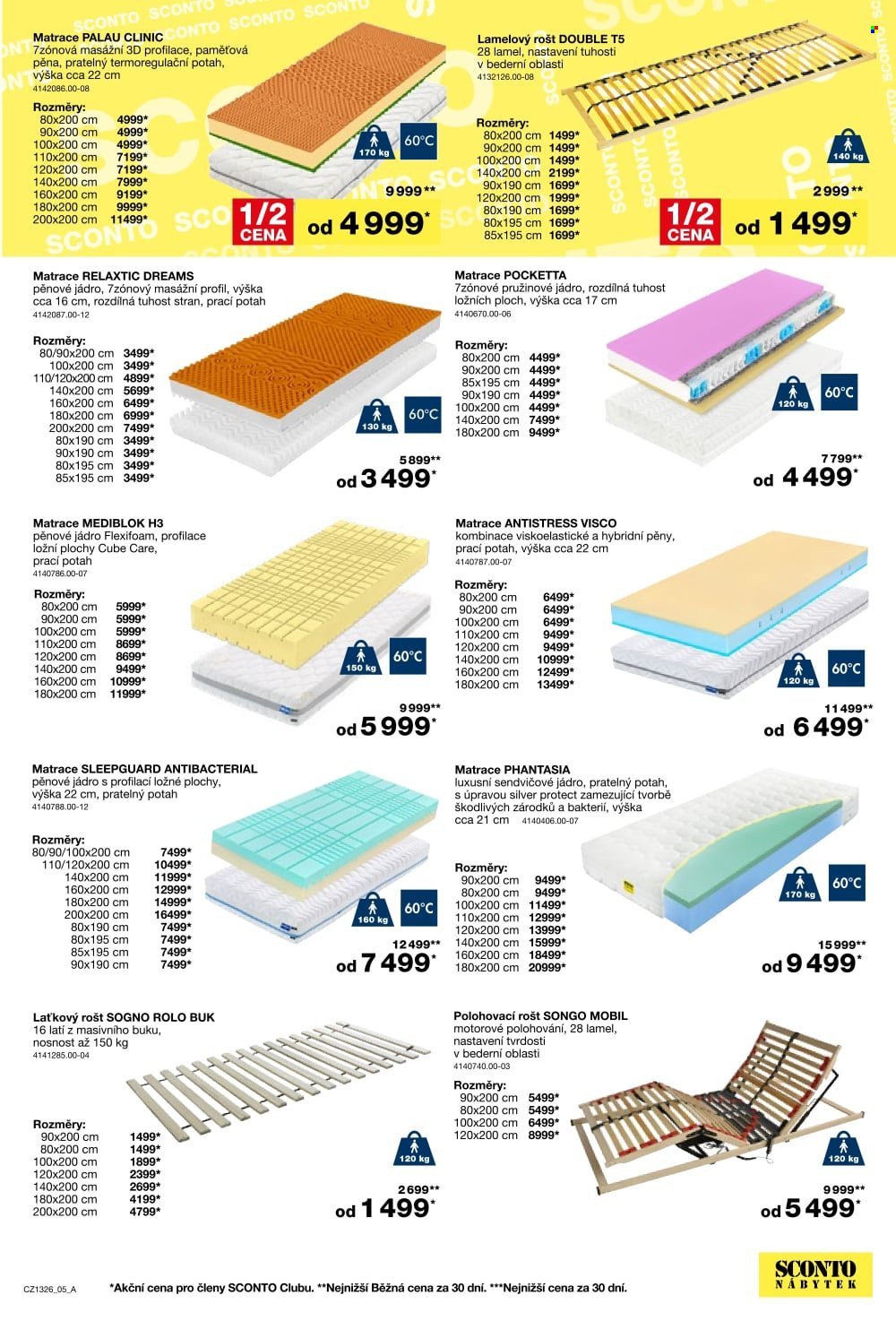 SCONTO NÁBYTEK leták - -40% na ložnice, postele, matrace, rošty, šatní skříně, komody, noční stolky