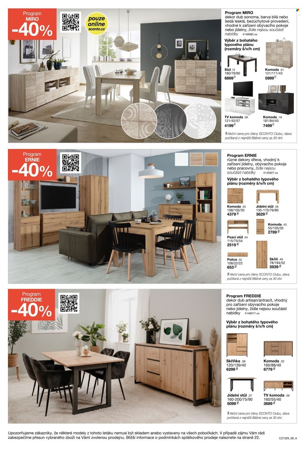 SCONTO NÁBYTEK leták - -40% na ložnice, postele, matrace, rošty, šatní skříně, komody, noční stolky