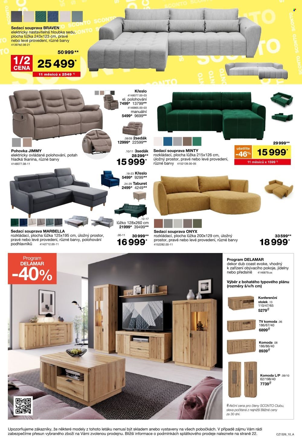 SCONTO NÁBYTEK leták - -40% na ložnice, postele, matrace, rošty, šatní skříně, komody, noční stolky