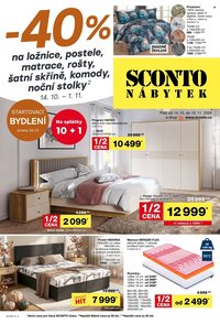 SCONTO NÁBYTEK leták - -40% na ložnice, postele, matrace, rošty, šatní skříně, komody, noční stolky