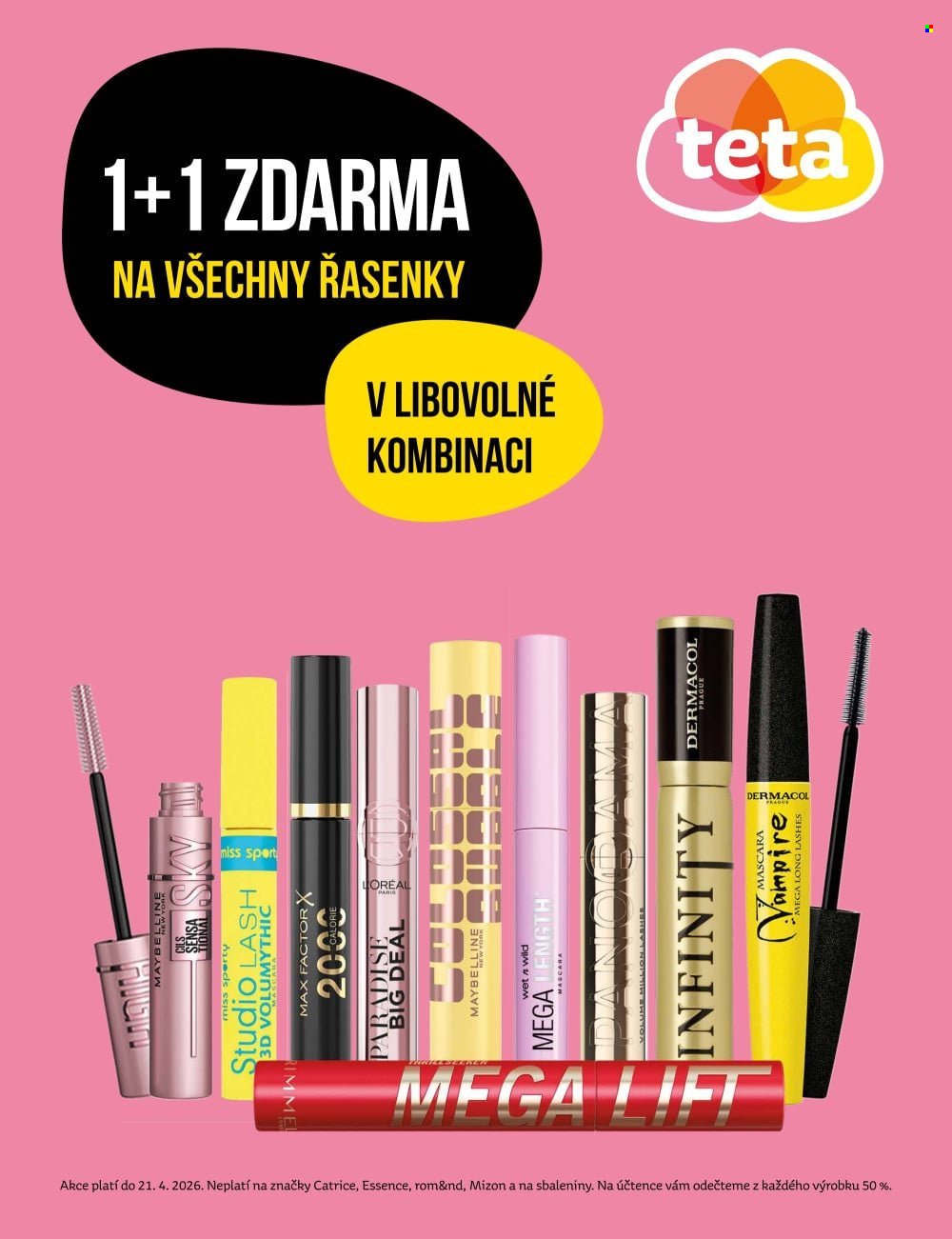 TETA DROGERIE leták - 1+1 zdarma na všechny řasenky (2026-04-09 - 2026-04-21)
