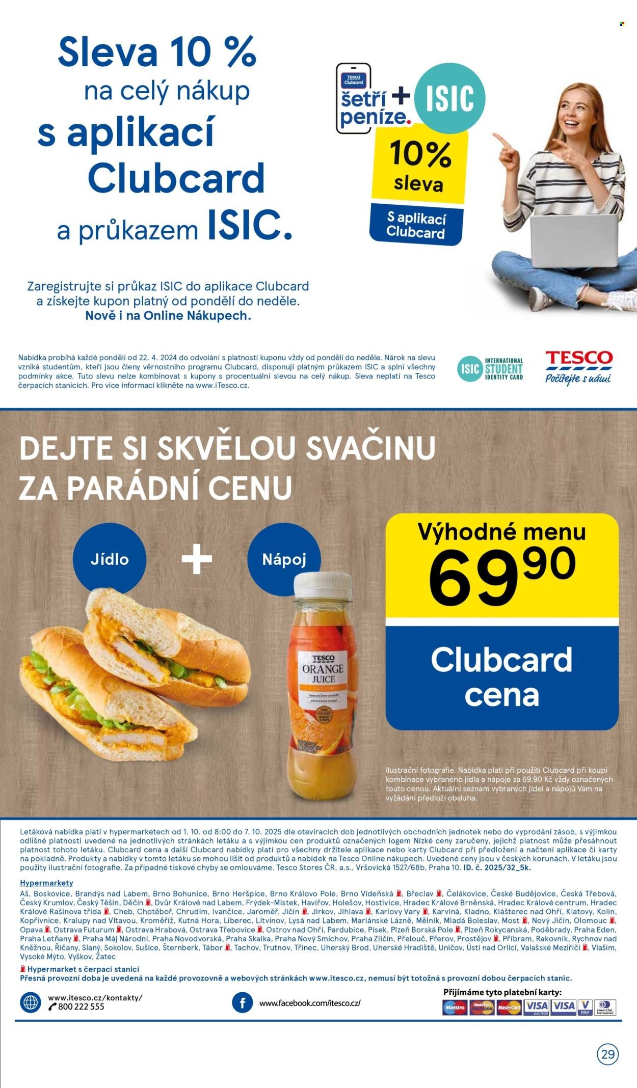 TESCO leták - Clubcard šetří peníze. (2025-10-01 - 2025-10-07)