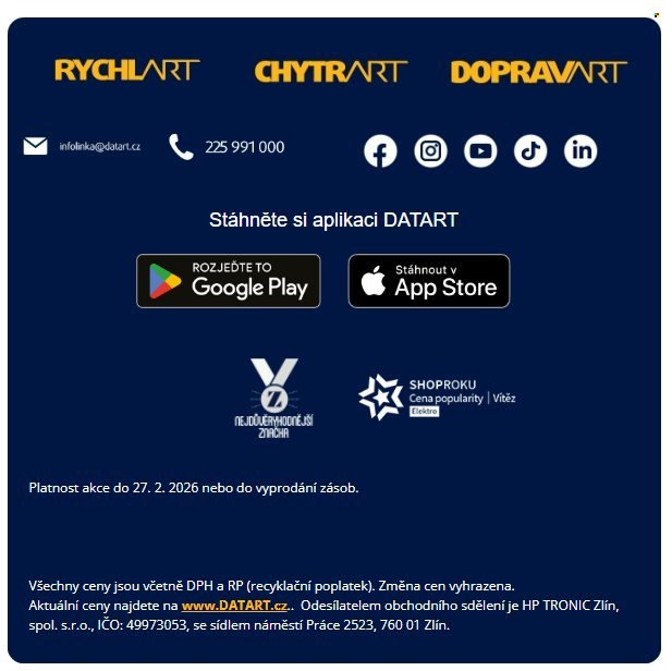 DATART leták - Extra sleva poslední šance (2026-02-26 - 2026-02-27)