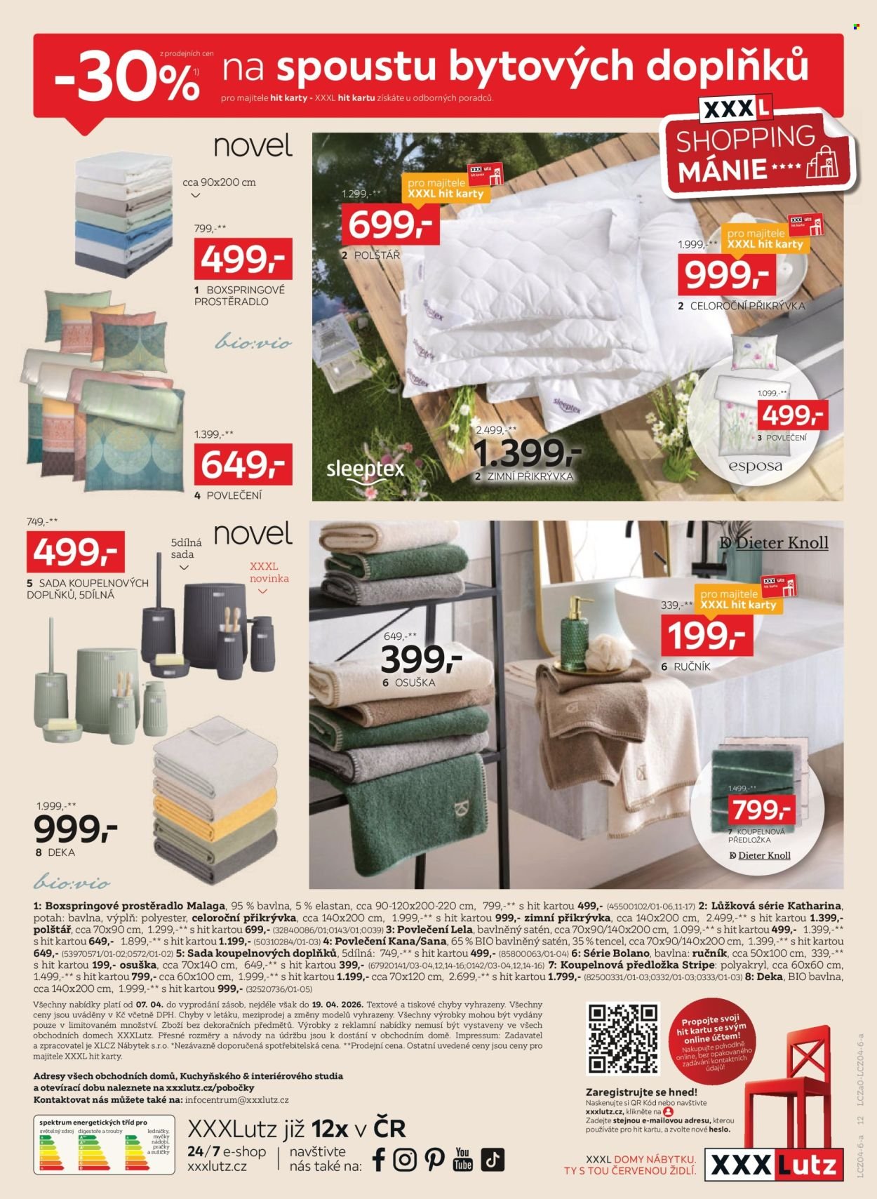 XXXLUTZ leták - Sleva 30 % na téměř vše (2026-04-07 - 2026-04-19)