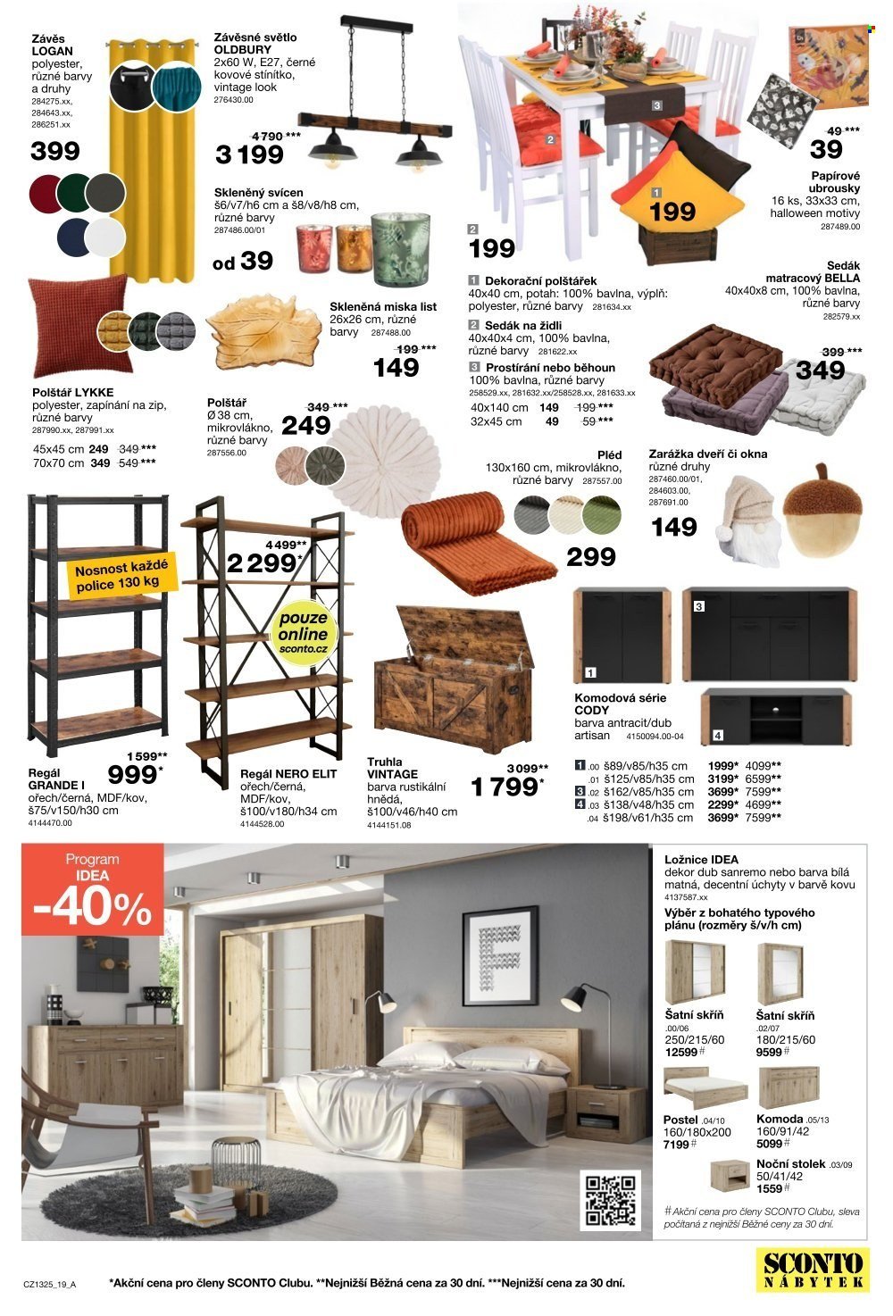 SCONTO NÁBYTEK leták - -40% na ložnice, postele, matrace, rošty, šatní skříně, komody, noční stolky (2025-10-15 - 2025-11-04)