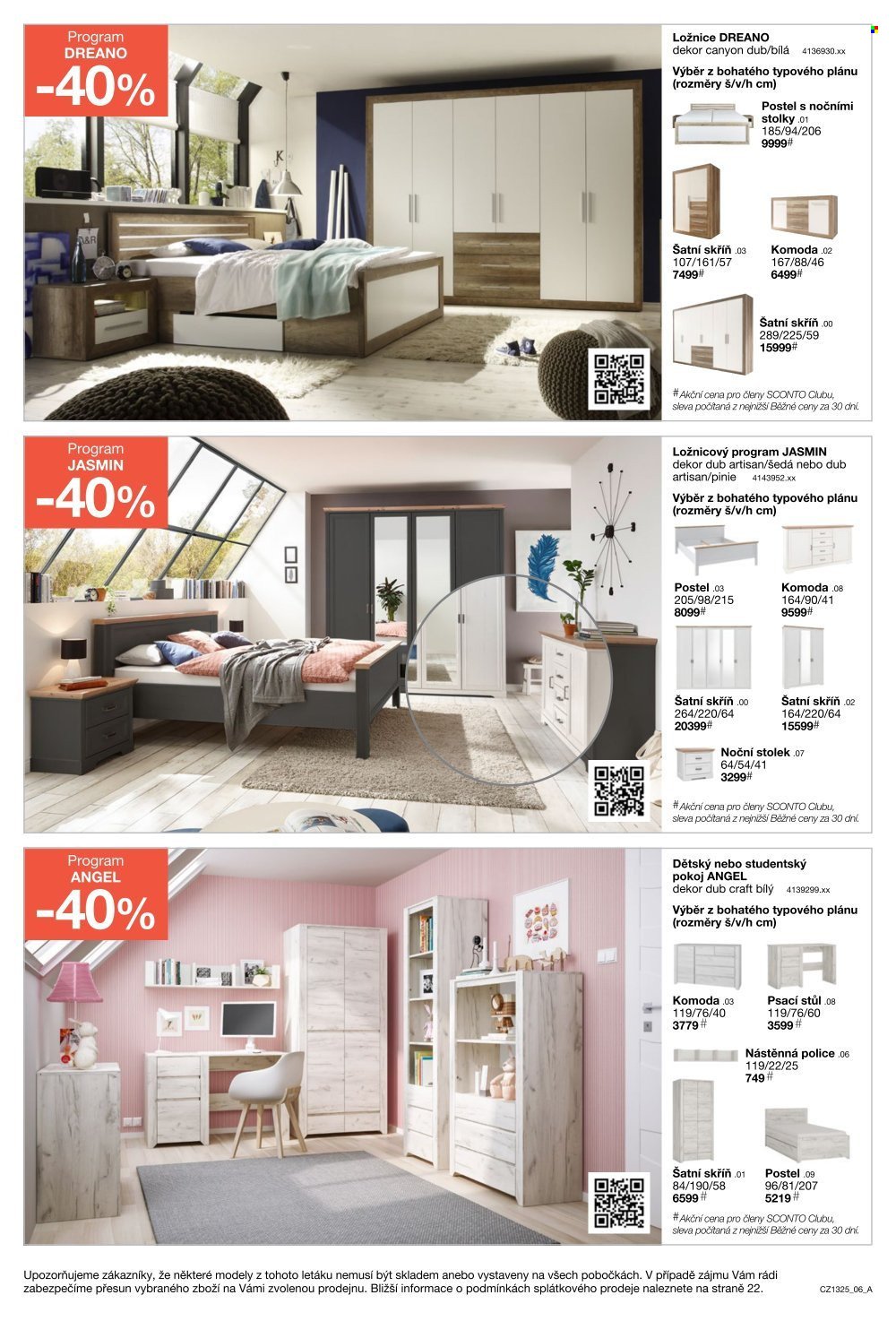 SCONTO NÁBYTEK leták - -40% na ložnice, postele, matrace, rošty, šatní skříně, komody, noční stolky (2025-10-15 - 2025-11-04)