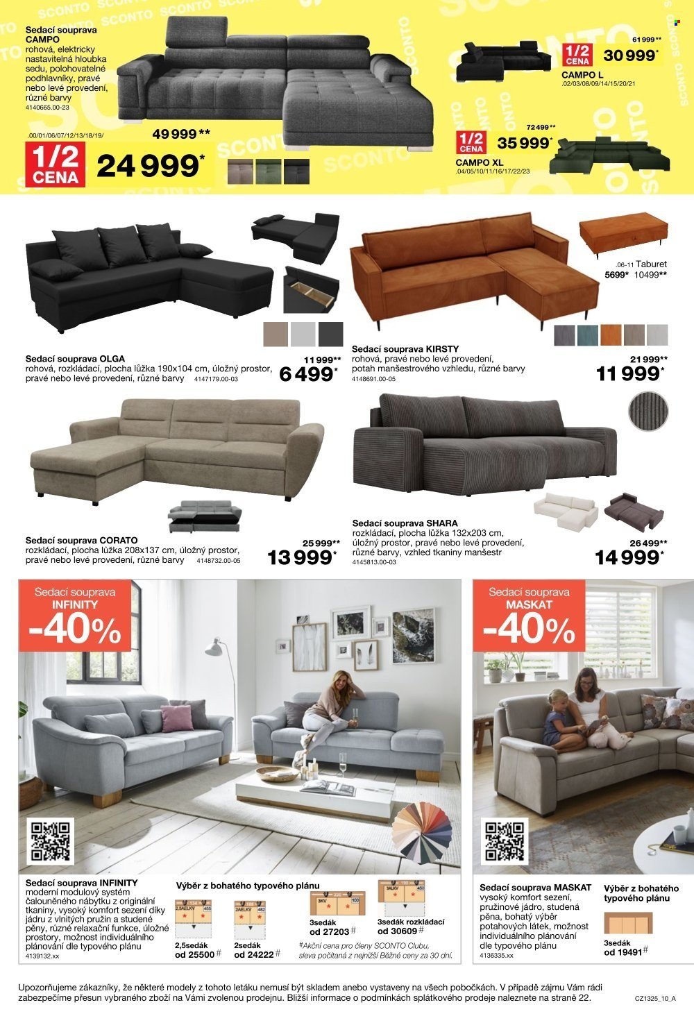 SCONTO NÁBYTEK leták - -40% na ložnice, postele, matrace, rošty, šatní skříně, komody, noční stolky (2025-10-15 - 2025-11-04)