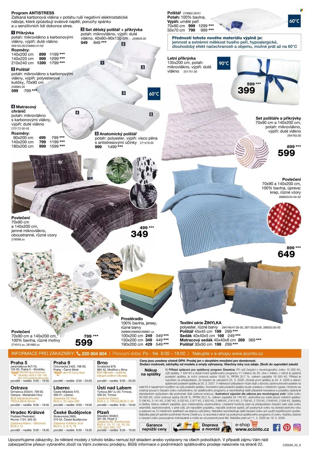 SCONTO NÁBYTEK leták - -40% na ložnice, postele, matrace, rošty, šatní skříně, komody, noční stolky (2026-03-25 - 2026-04-21)