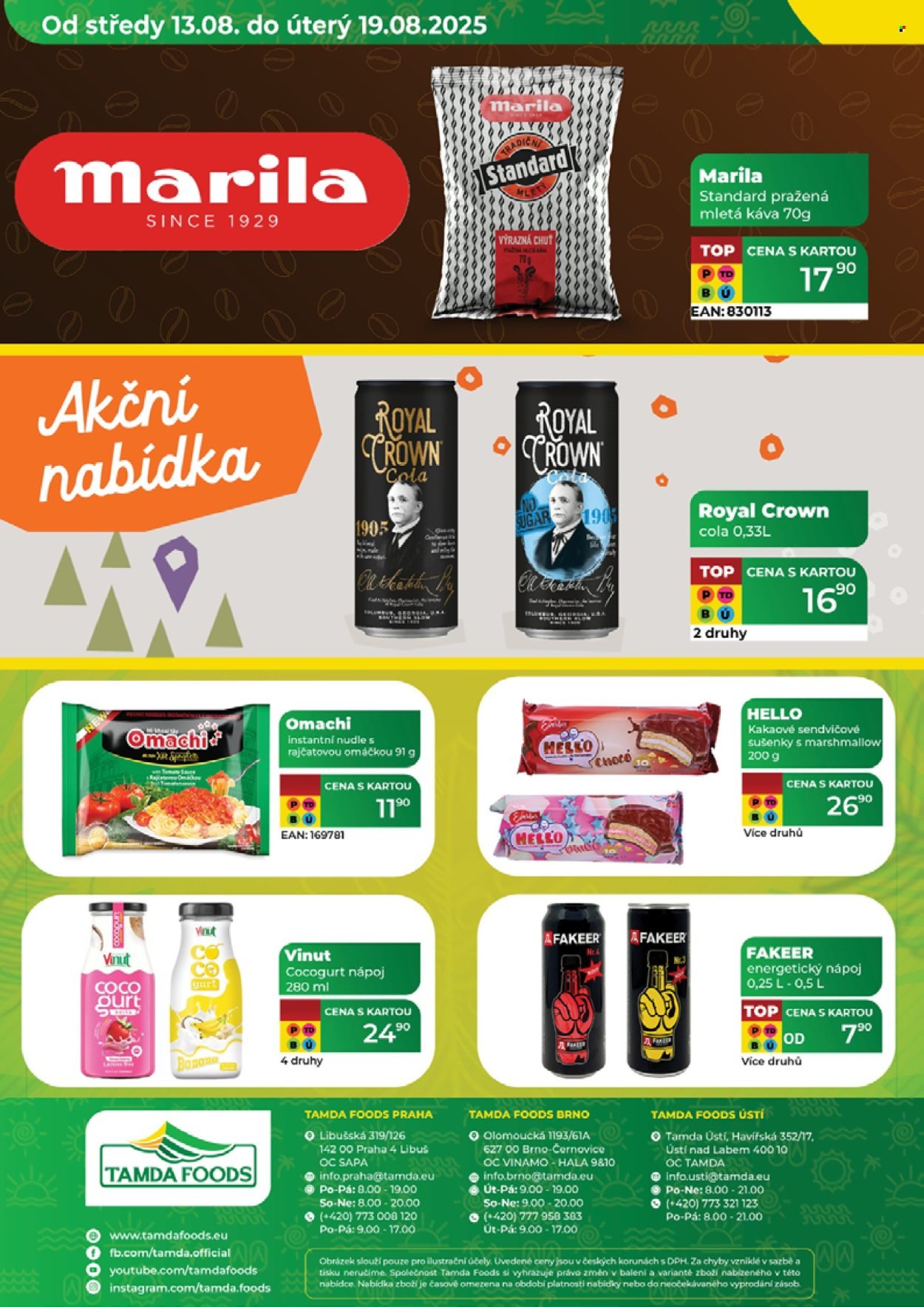 TAMDA FOODS leták - Od středy 13.8.2025 (2025-08-13 - 2025-08-19)