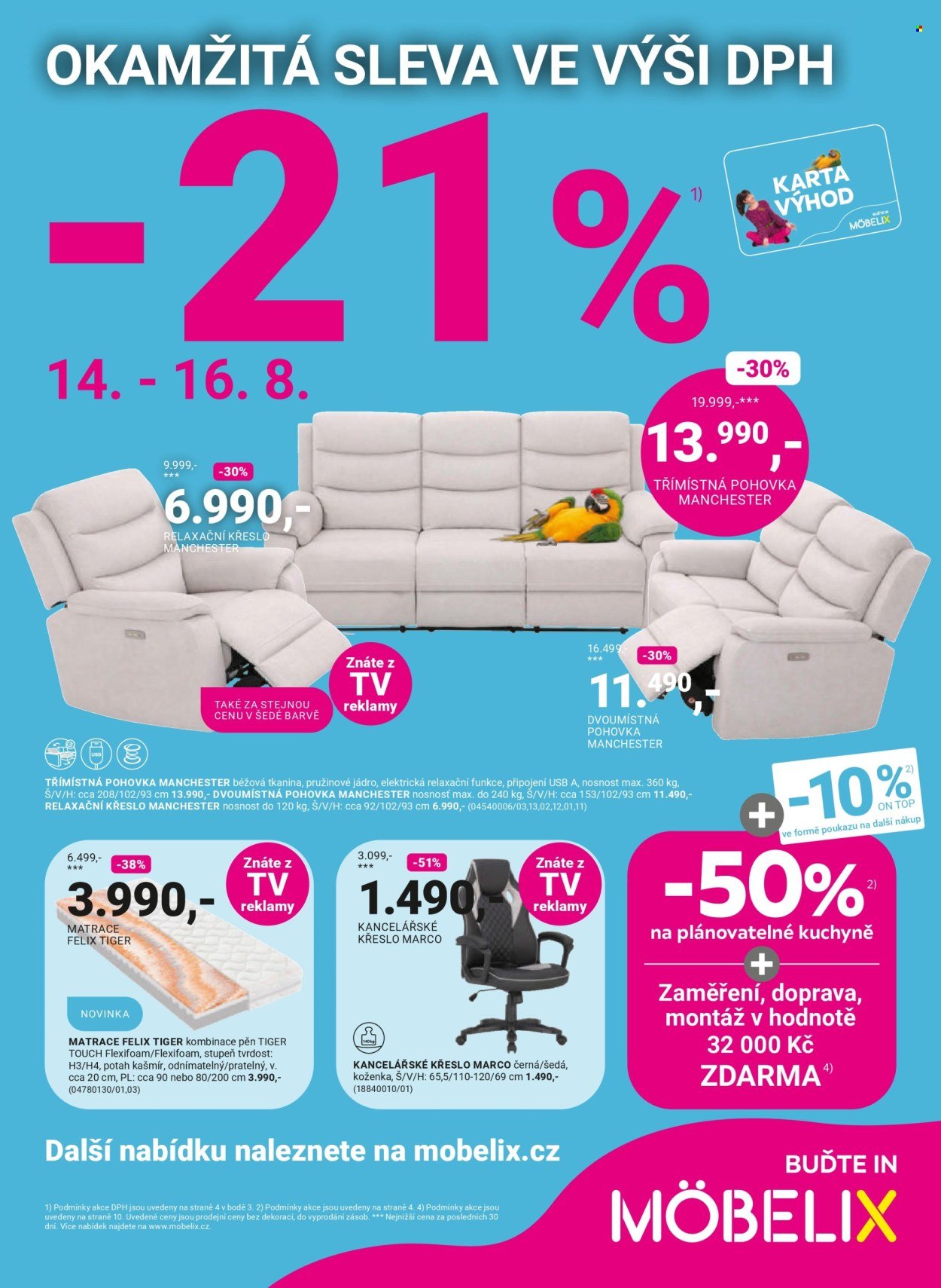 MÖBELIX leták - Okamžitá sleva ve výši DPH -21%