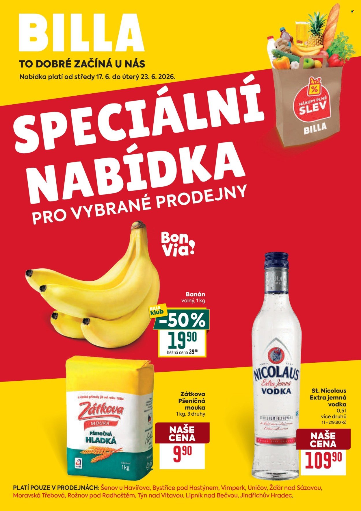 BILLA leták - Speciální nabídka: vybrané prodejny