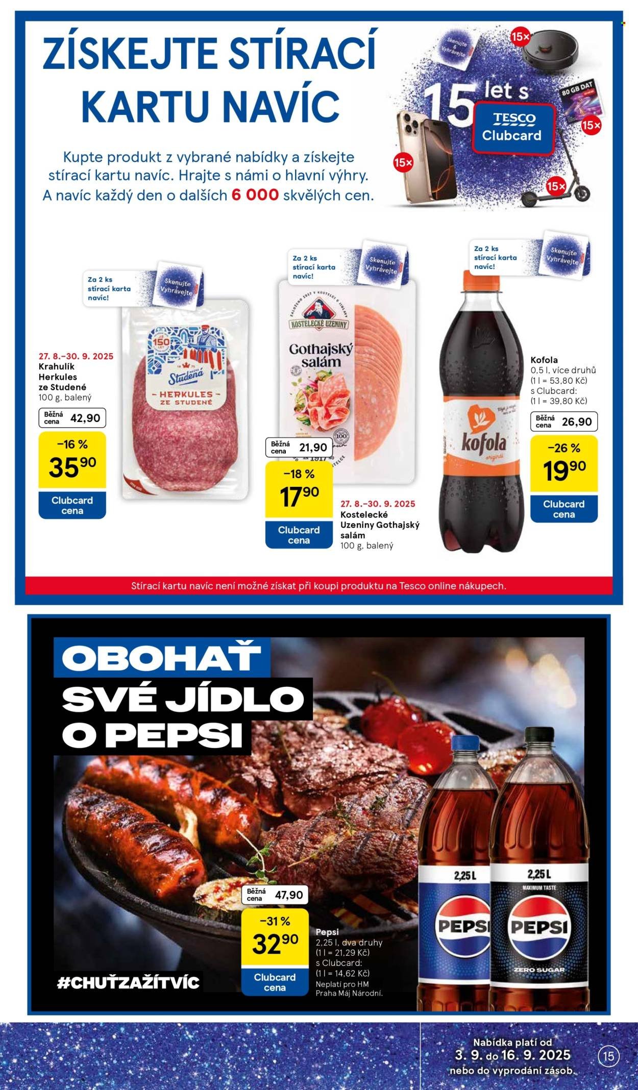 TESCO leták - 15 let s Clubcard (2025-09-10 - 2025-09-16)