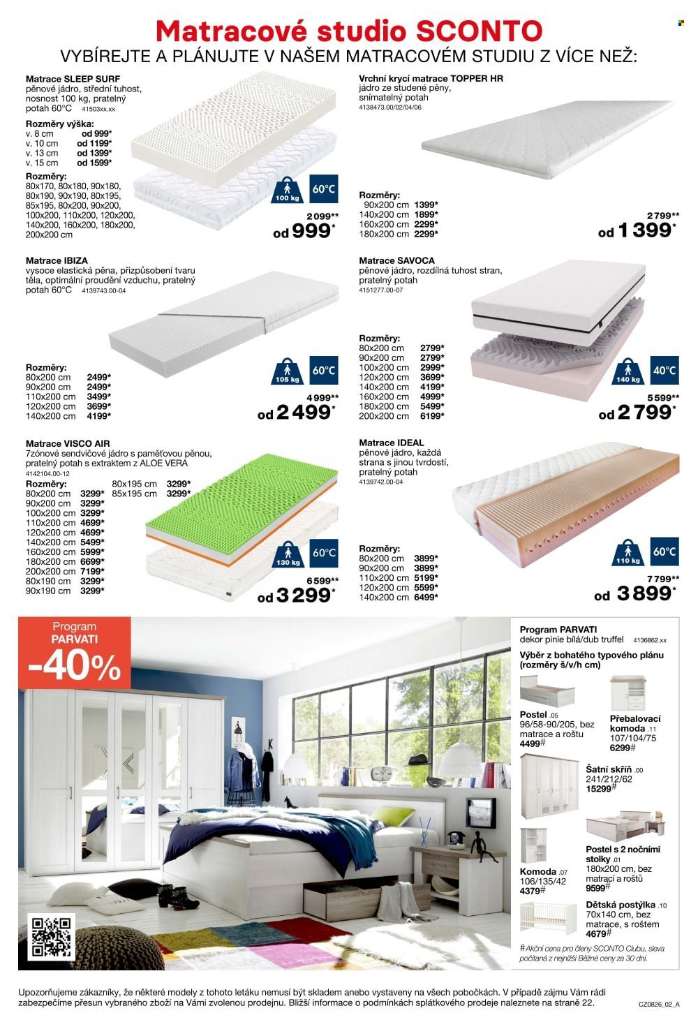 SCONTO NÁBYTEK leták - 1+1 zdarma na matrace, rošty a toppery