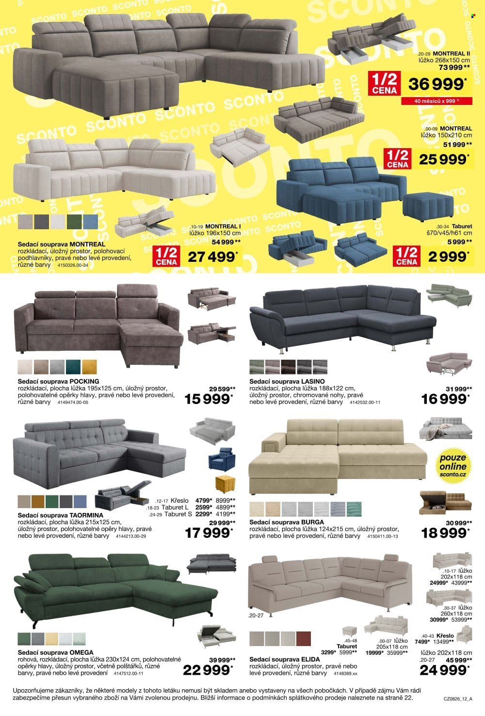 SCONTO NÁBYTEK leták - 1+1 zdarma na matrace, rošty a toppery