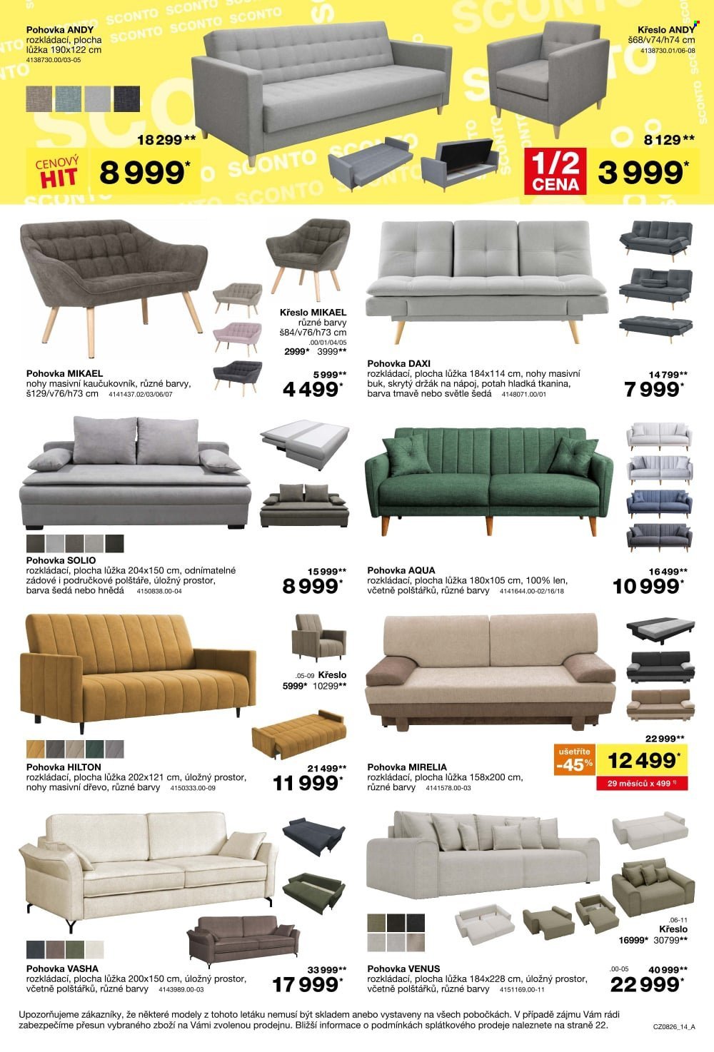 SCONTO NÁBYTEK leták - 1+1 zdarma na matrace, rošty a toppery