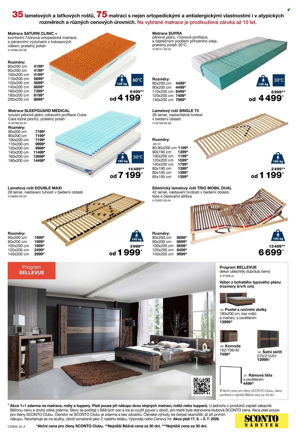 SCONTO NÁBYTEK leták - 1+1 zdarma na matrace, rošty a toppery
