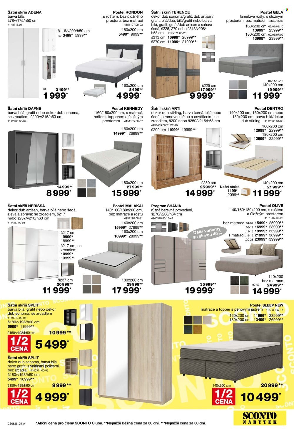 SCONTO NÁBYTEK leták - 1+1 zdarma na matrace, rošty a toppery