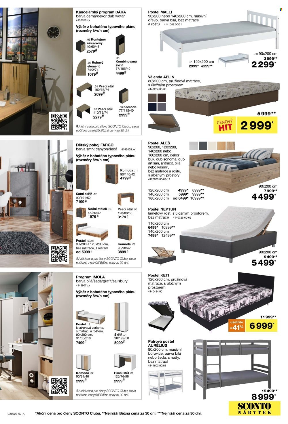 SCONTO NÁBYTEK leták - 1+1 zdarma na matrace, rošty a toppery