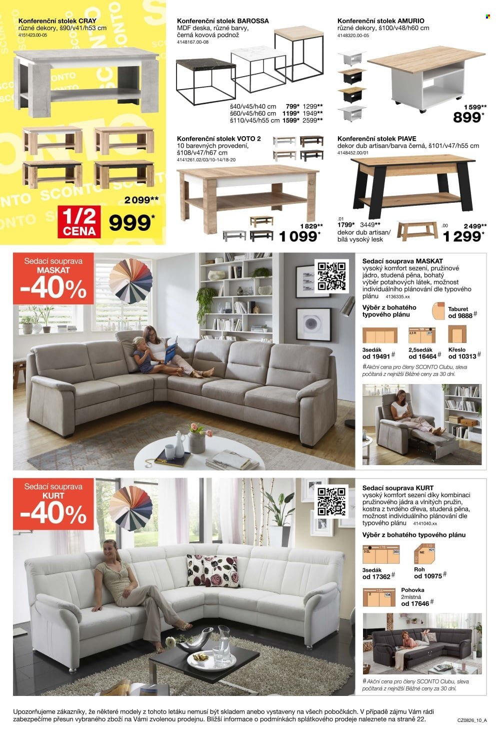 SCONTO NÁBYTEK leták - 1+1 zdarma na matrace, rošty a toppery