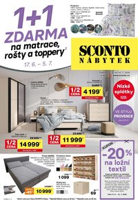 SCONTO NÁBYTEK leták - 1+1 zdarma na matrace, rošty a toppery